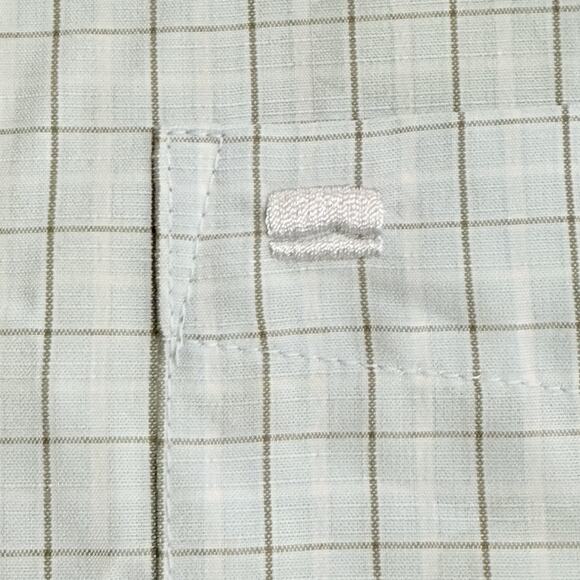 Cova Shirt Mens XL Blue Plaid Grid Short Sleeve Button Front Casual Checked - Picture 6 of 8